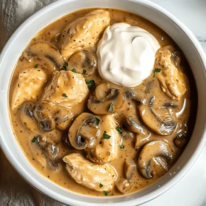 Crockpot Chicken and Mushroom Stroganoff 6 Steps Easy Delicious