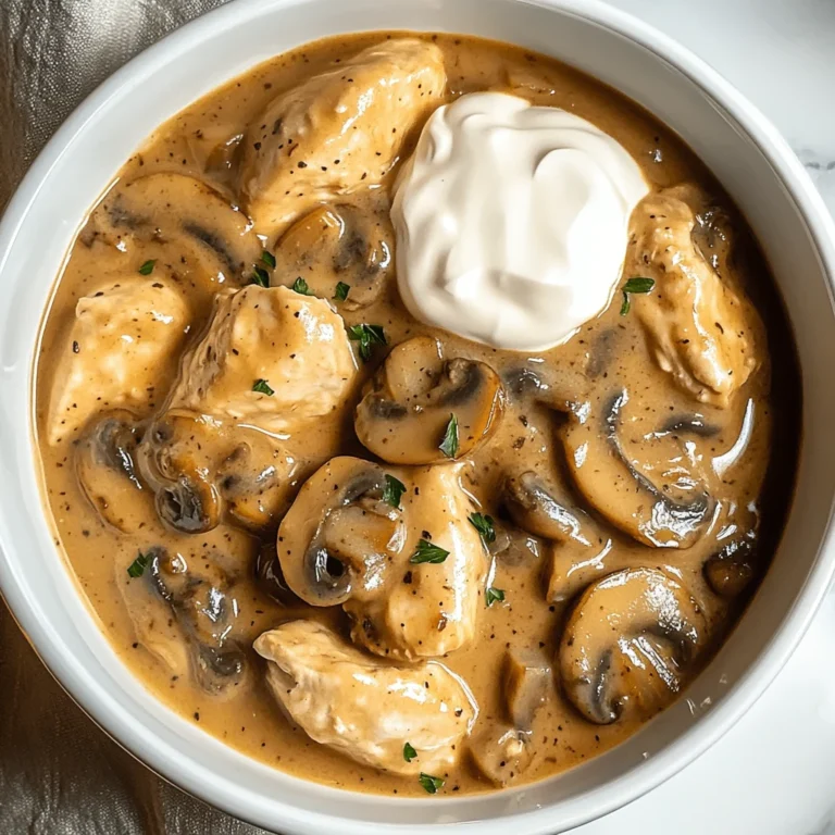 Crockpot Chicken and Mushroom Stroganoff 6 Steps Easy Delicious