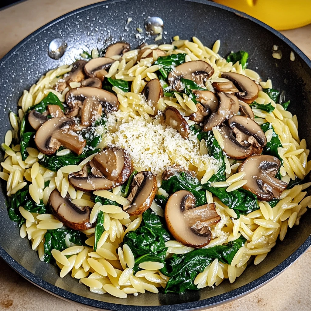 Garlic Chicken Gnocchi SkilletGarlic Butter Orzo with Mushrooms and Spinach - 5 Steps Easy Delicious 30 Minutes Ultimate Delicious