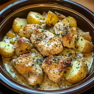Garlic Parmesan Crockpot Chicken and Potatoes 4 Servings Easy Delicious
