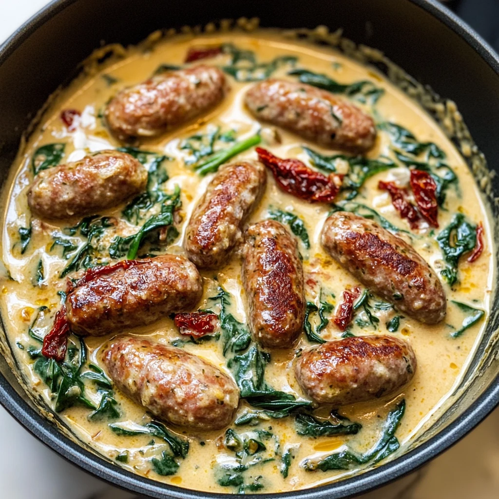 Keto Creamy Tuscan Sausage 4 Servings Easy Delicious