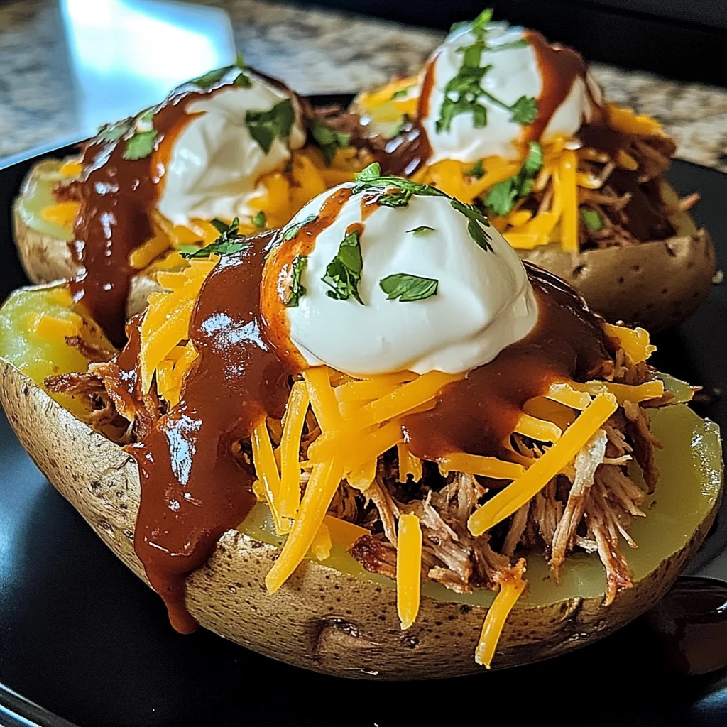 Loaded Baked Potato with Pulled Pork: 7 Ingredients Awesome Delicious