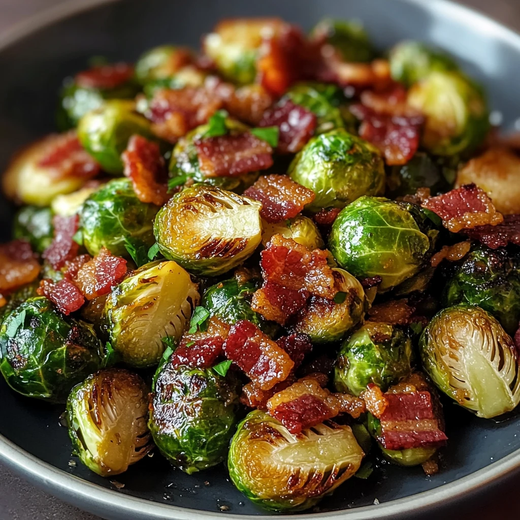Maple Bacon Roasted Brussels 30 Minutes Outstanding Delicious