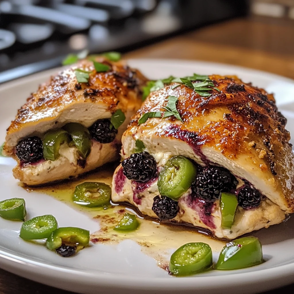 Melty Blackberry Jalapeño Stuffed Chicken 4 Servings Ultimate Delicious