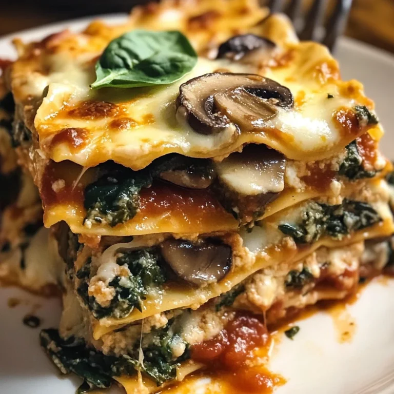 Mushroom and Spinach Lasagna 4 Servings Perfect Delicious
