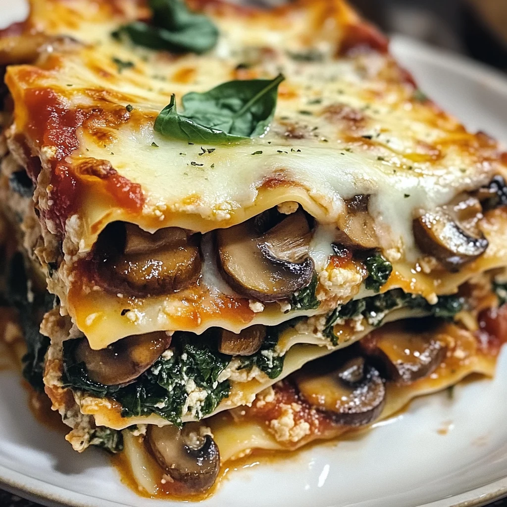 Mushroom and Spinach Lasagna 4 Servings Perfect Delicious