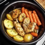 Slow Cooker Garlic Butter Chicken and Veggies 4 Servings Easy Delicious