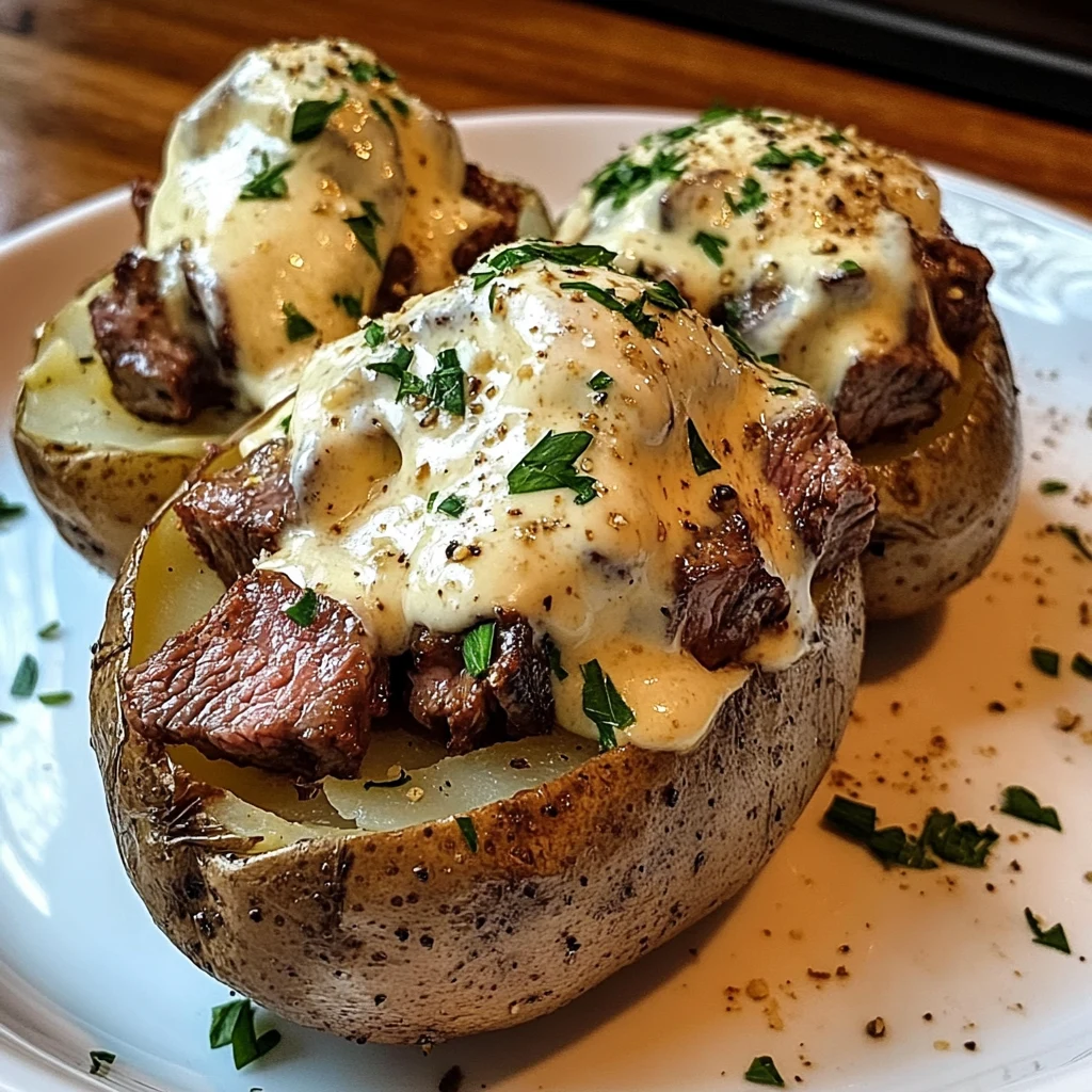 Steak-Stuffed Baked Potatoes 4 Servings Ultimate Delicious