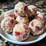 Strawberry Cheesecake Protein Balls 4 Ingredients Easy Delicious