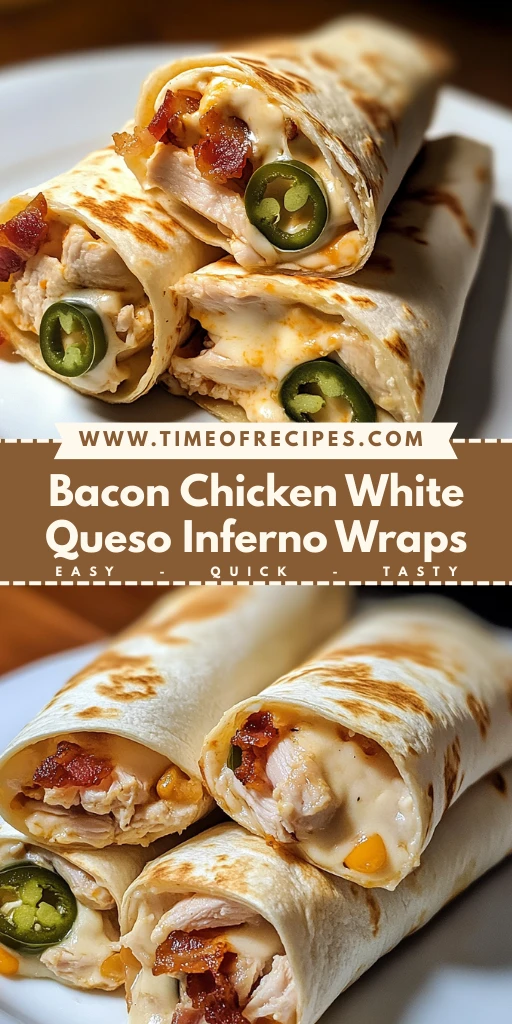 Bacon Chicken White Queso Inferno Wraps 30 Minutes Ultimate Delicious