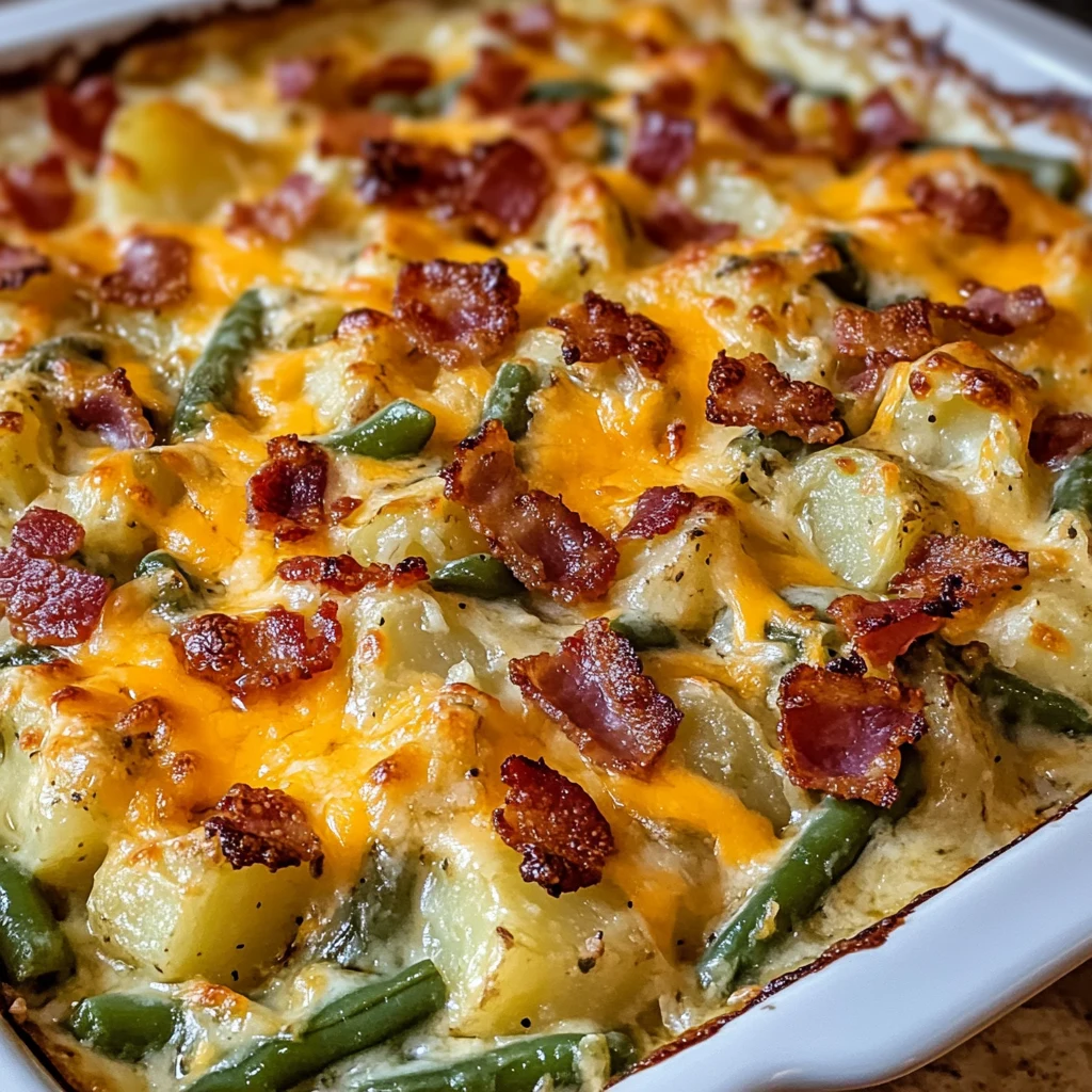 Bacon Green Bean Potato Casserole 4 Servings Easy Delicious