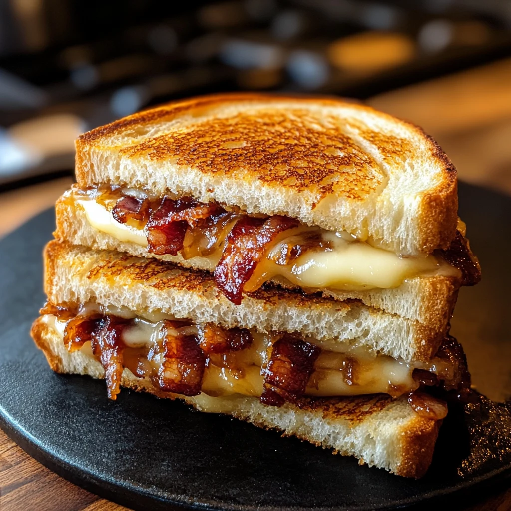 Bacon and Caramelized Onion Grilled Cheese Sandwiches: 30 Minutes Ultimate Delicious