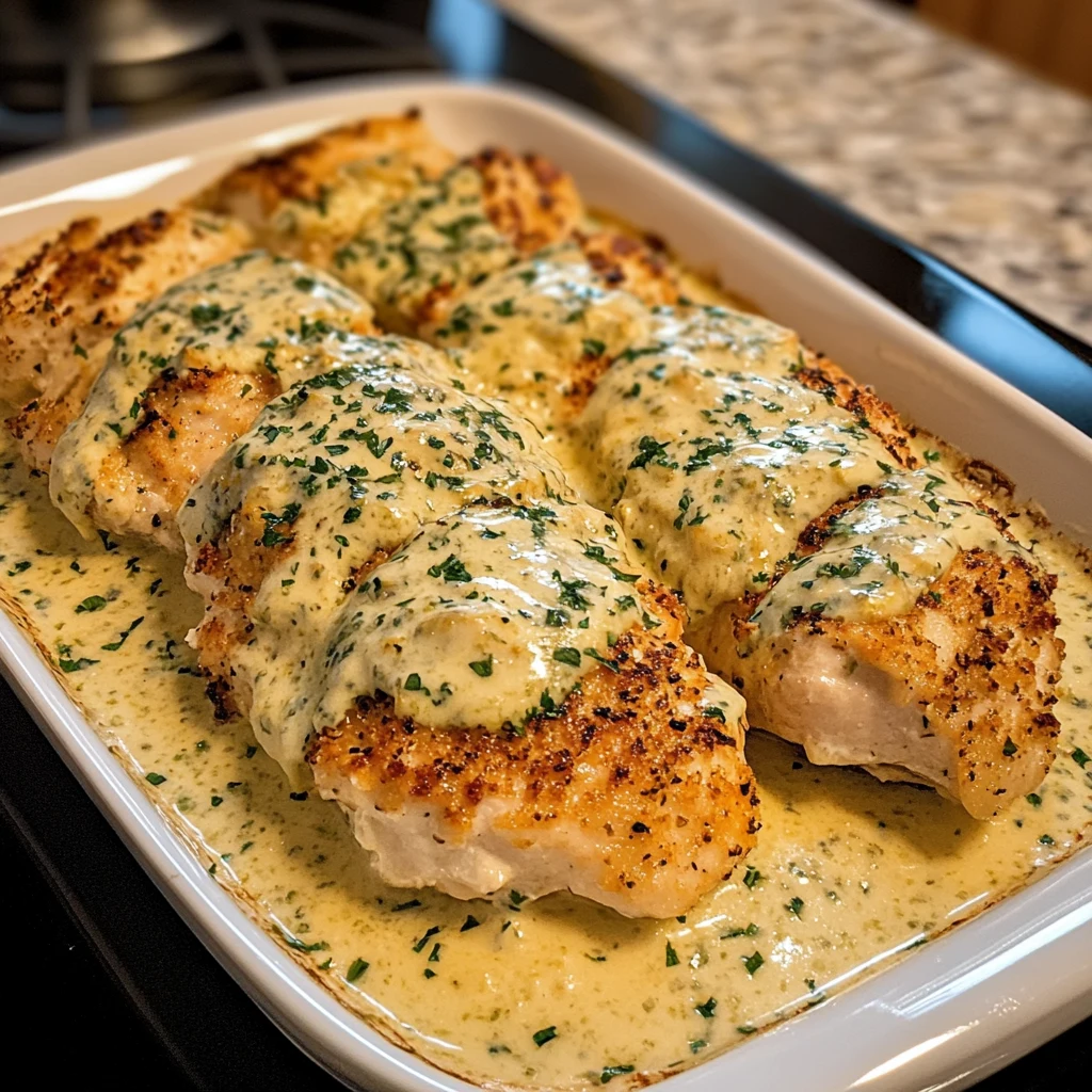 Baked Caesar Chicken with Creamy Parmesan Sauce 30 Minutes Easy Delicious