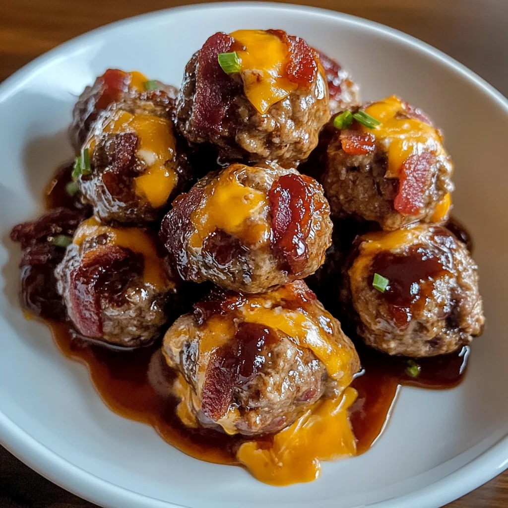 Bourbon Bacon Cheeseburger Meatballs - 30 Minutes - Ultimate - Delicious
