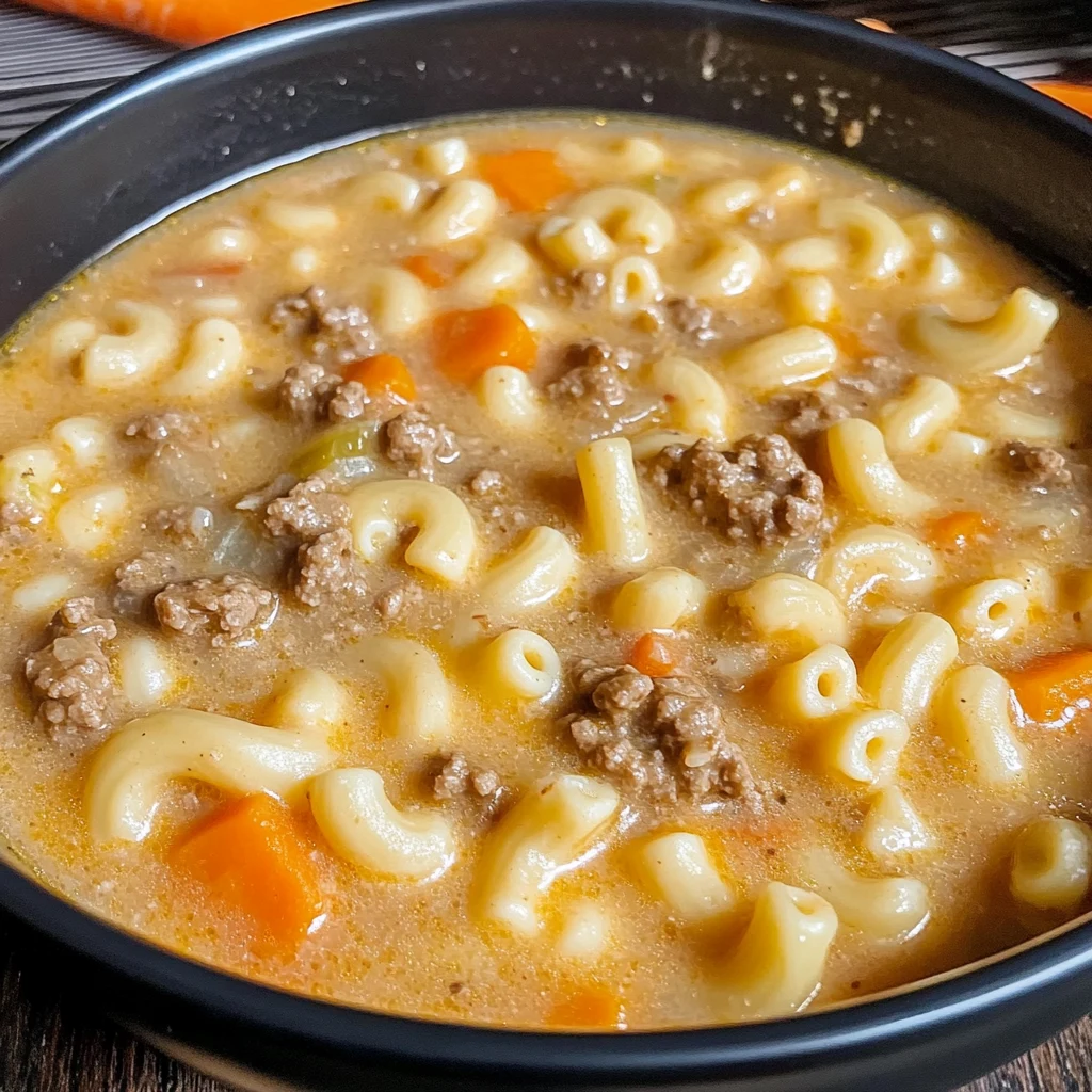 Cheeseburger Macaroni Soup 30 Minutes Easy Delicious