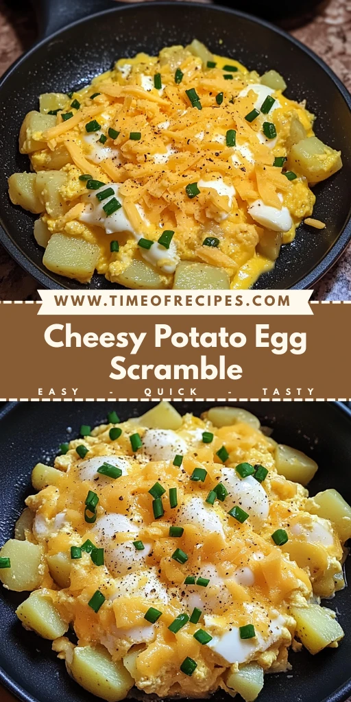 Cheesy Potato Egg Scramble 6 Ingredients Easy Delicious