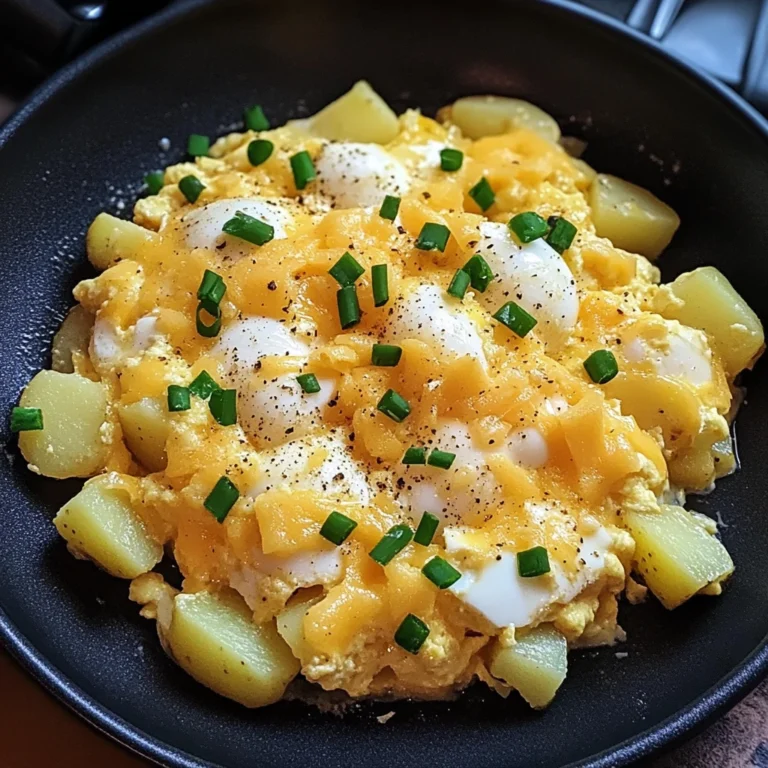 Cheesy Potato Egg Scramble 6 Ingredients Easy Delicious