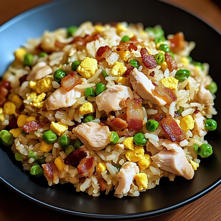 Chicken and Bacon Fried Rice 6 Ingredients Easy Delicious