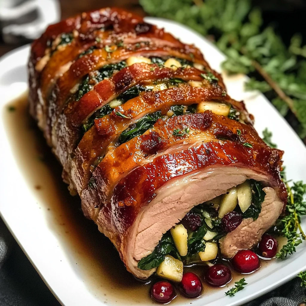Christmas Stuffed Pork Roast 4 Servings Ultimate Delicious