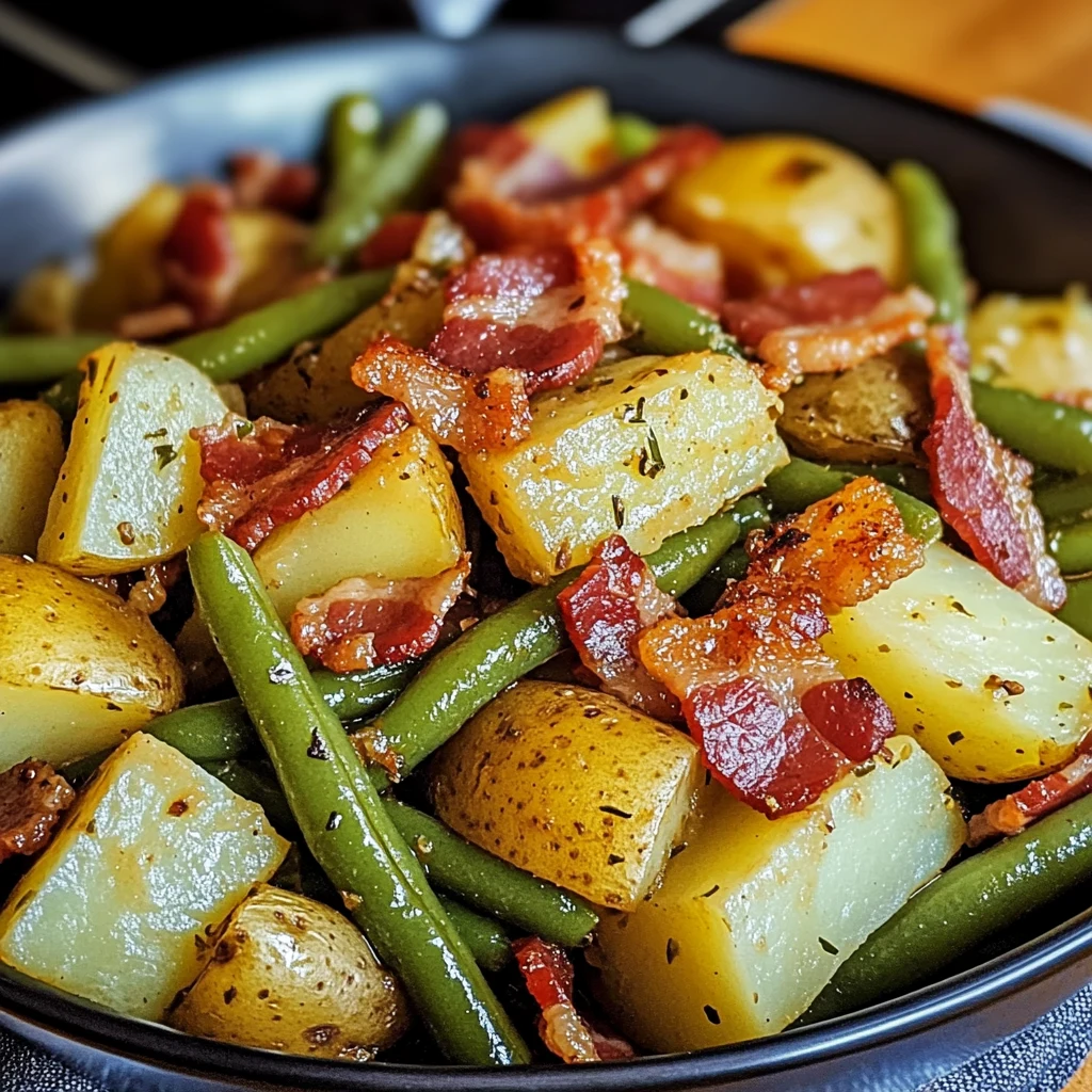 Country Ranch Green Beans and Potatoes with Bacon Recipe