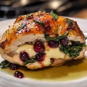 Cranberry Spinach Stuffed Chicken with Brie: 30 Minutes Ultimate Delicious