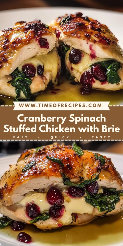 Cranberry Spinach Stuffed Chicken with Brie: 30 Minutes Ultimate Delicious
