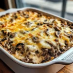 Creamy Mushroom Swiss Burger Casserole 30 Minutes Ultimate Delicious