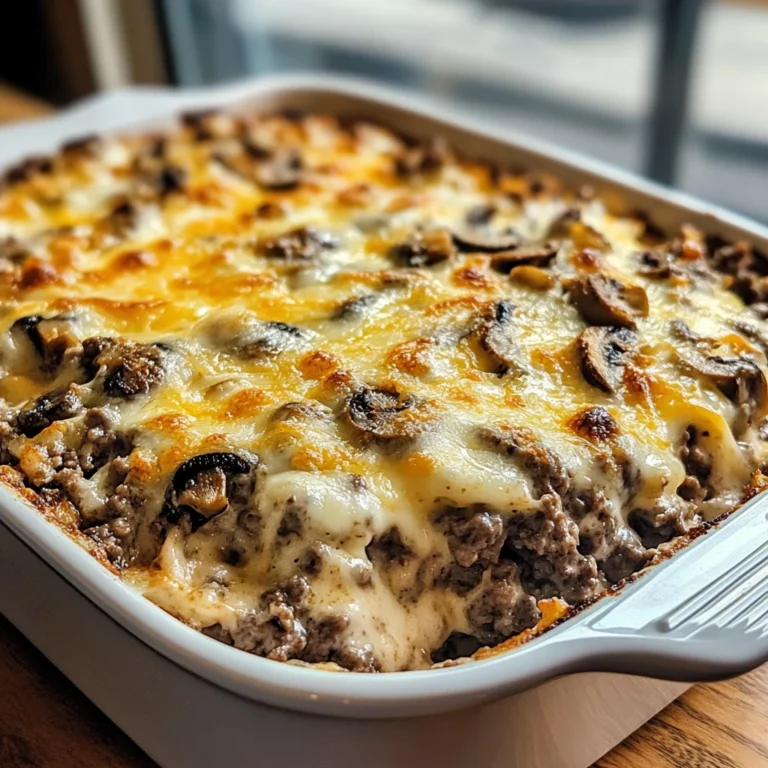 Creamy Mushroom Swiss Burger Casserole 30 Minutes Ultimate Delicious