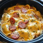 Crock Pot Pierogi Casserole with Kielbasa - 7 Ingredients Easy Delicious