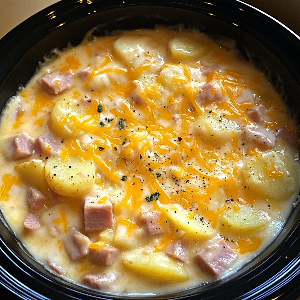 Crockpot Ham and Potato Casserole 6 Hours Easy Delicious
