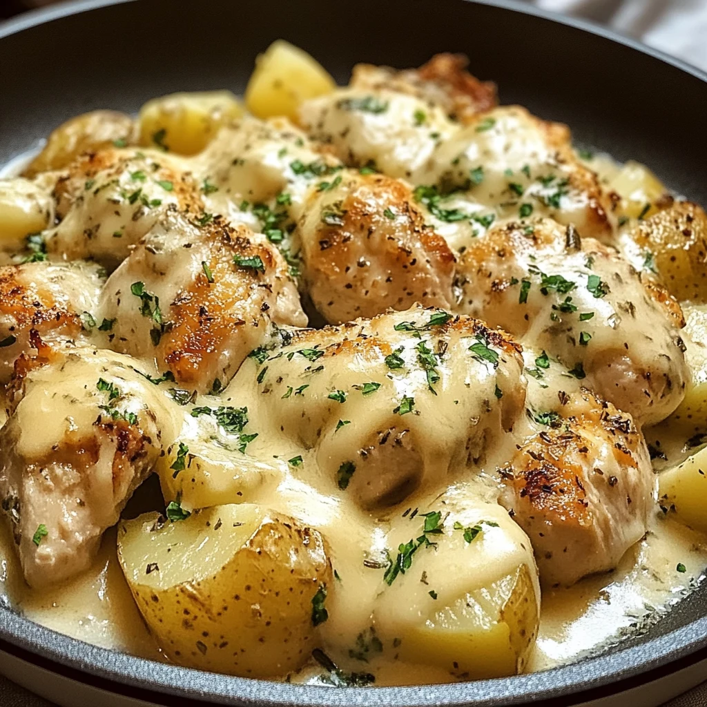 Garlic Cheesy Chicken and Potatoes 30 Minutes Amazing