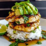 Honey Lime Chicken and Avocado Rice Stack - 30 Minutes Easy Delicious