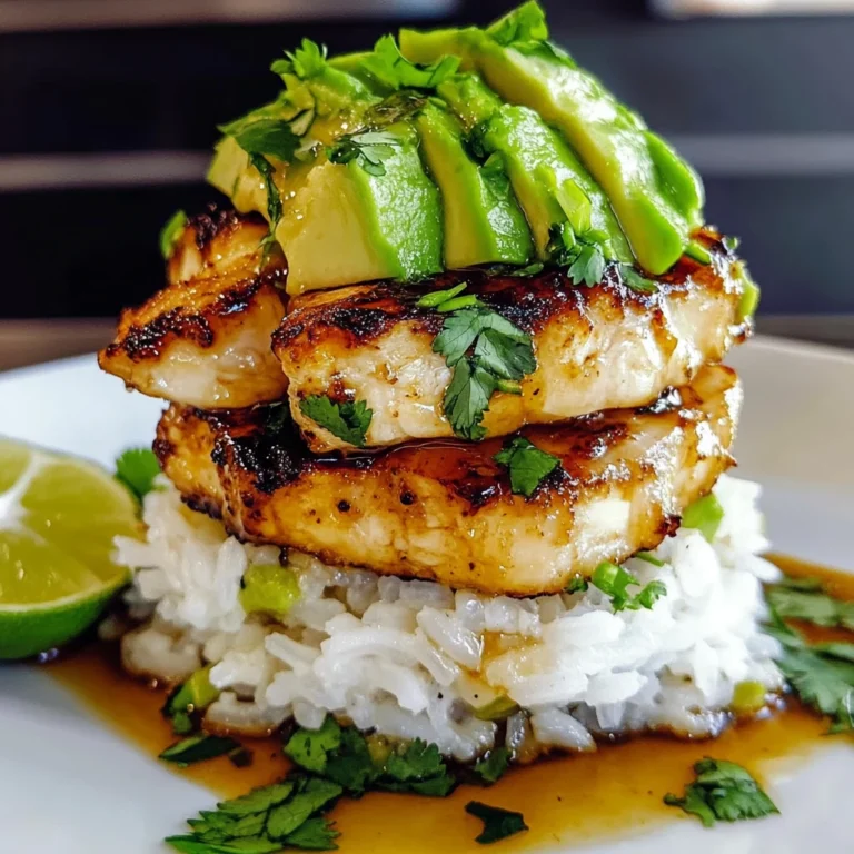 Honey Lime Chicken and Avocado Rice Stack - 30 Minutes Easy Delicious