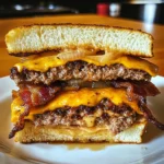 Loaded Bourbon Maple Bacon Cheeseburger Melt 4 Servings Ultimate Delicious
