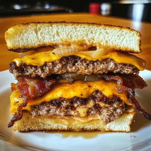 Loaded Bourbon Maple Bacon Cheeseburger Melt 4 Servings Ultimate Delicious