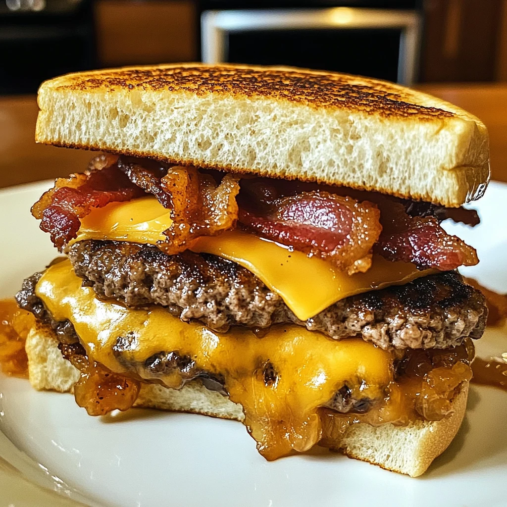Loaded Bourbon Maple Bacon Cheeseburger Melt 4 Servings Ultimate Delicious