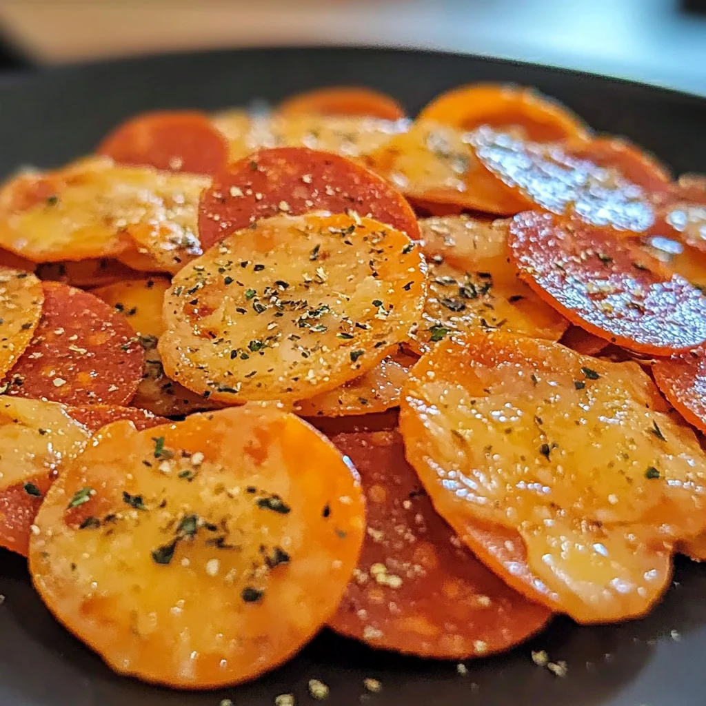 Pepperoni Cheese Crisps 4 Ingredients Easy Delicious