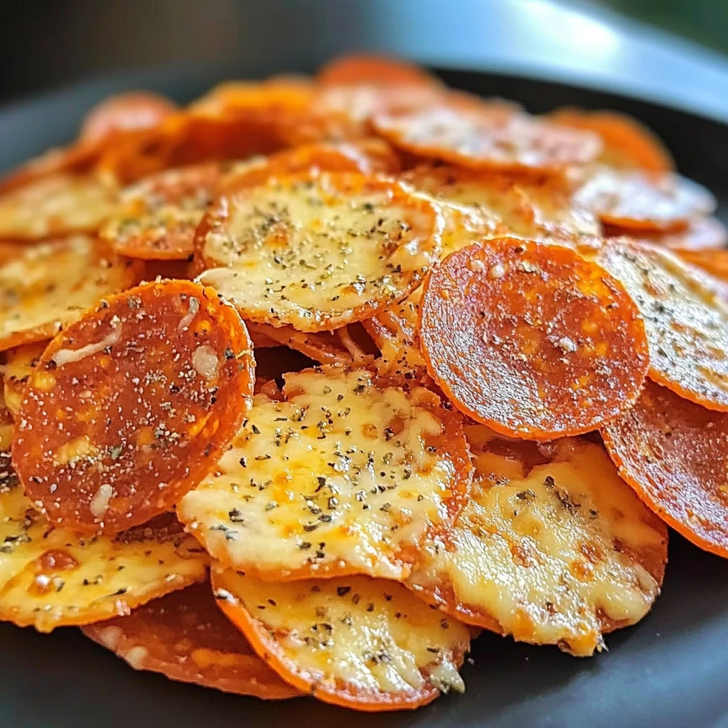 Pepperoni Cheese Crisps 4 Ingredients Easy Delicious