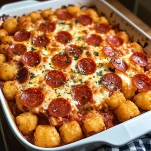 Pizza Tater Tot Casserole 30 Minutes Easy Delicious