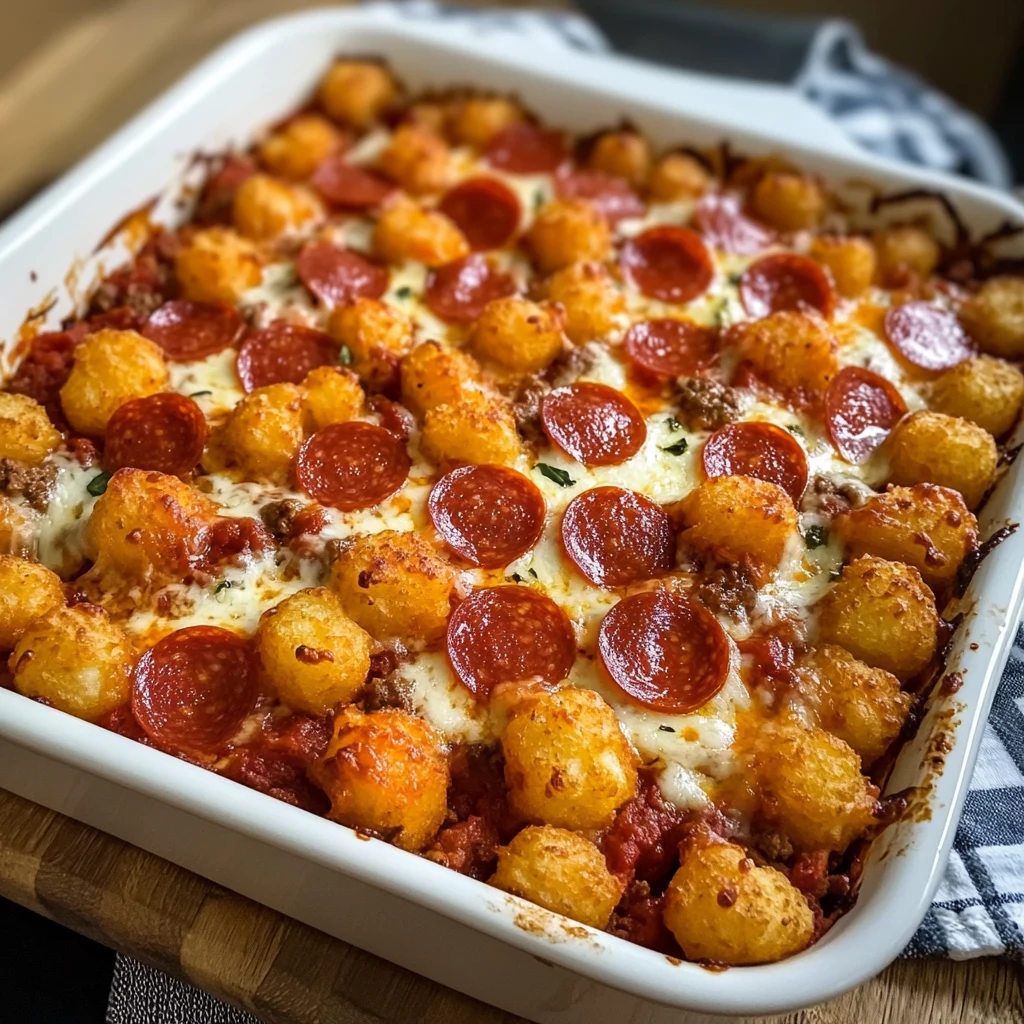 Pizza Tater Tot Casserole 30 Minutes Easy Delicious