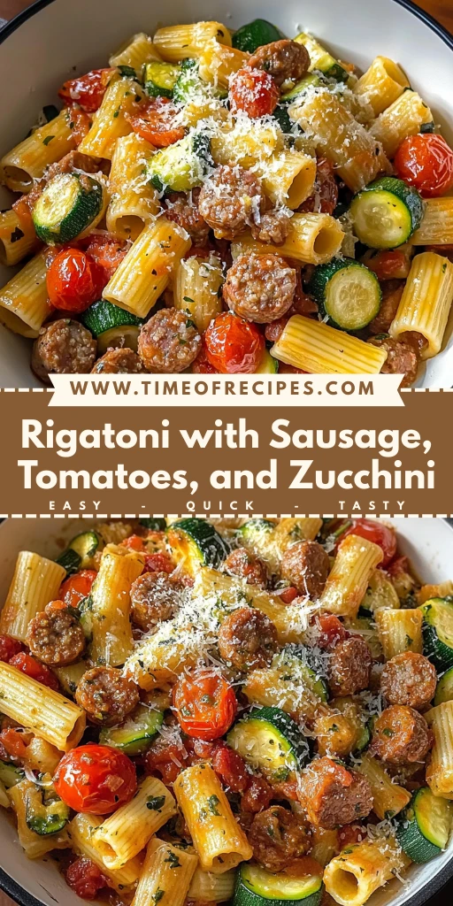 Rigatoni with Sausage, Tomatoes, and Zucchini 30 Minutes Easy Delicious