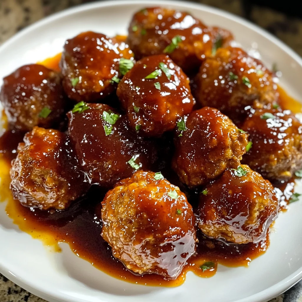 Whiskey Peach BBQ Meatballs 30 Minutes Ultimate Delicious